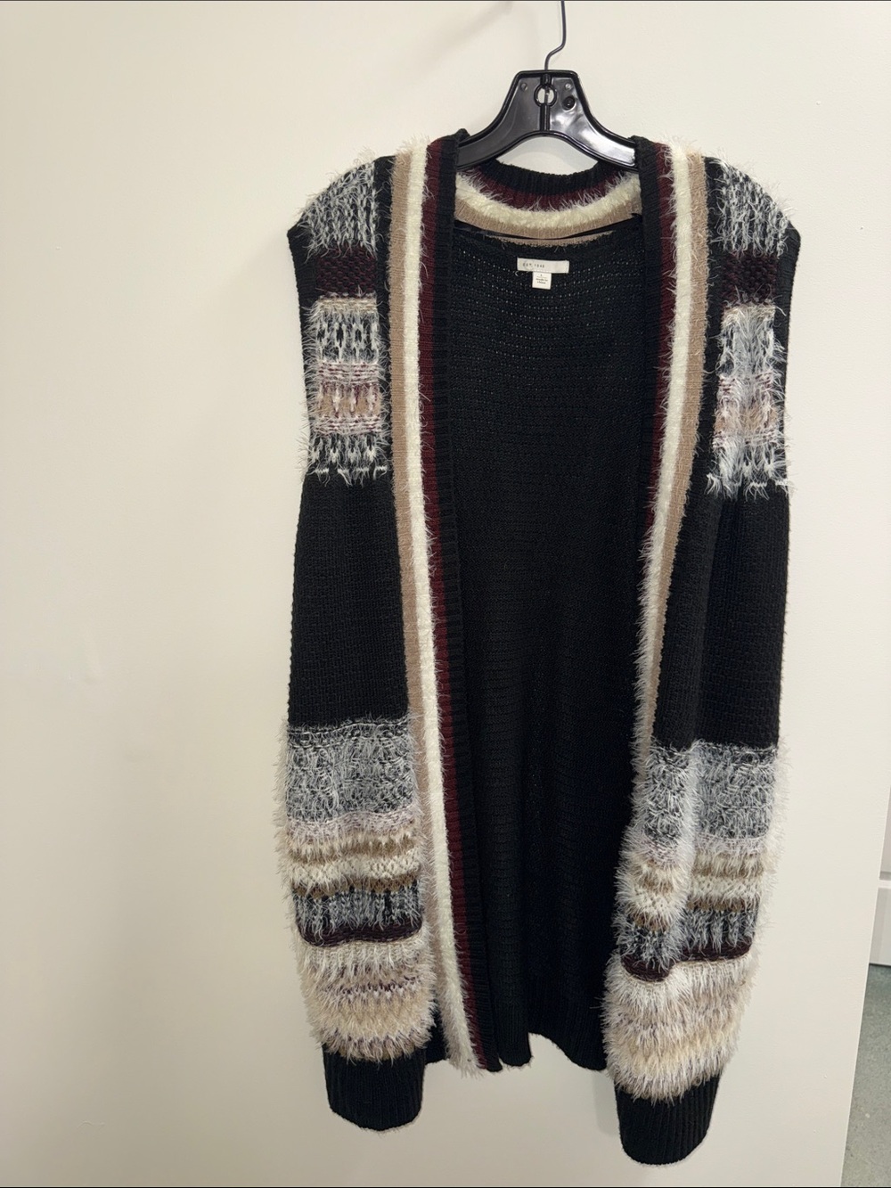 EST 1946 Cozy Women's Sweater Cardigan Vest with Striped Accents